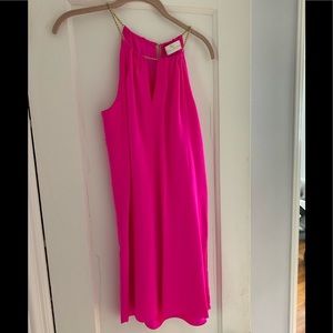 Silk Hot Pink Shift Dress